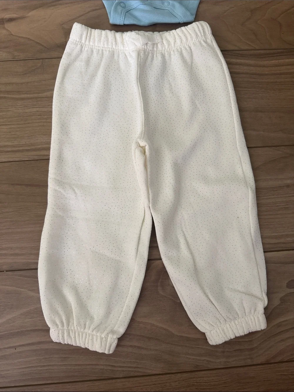 Carter's Light Blue 'Snow Day' Long-Sleeve One-Piece with Cream Pants
